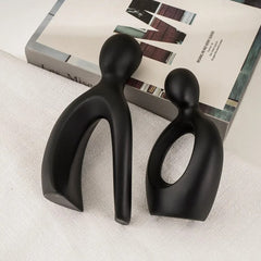 "Embrace" Sculpture – Modern Abstract Couple Figurine