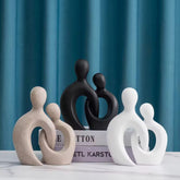 "Embrace" Sculpture – Modern Abstract Couple Figurine