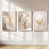 Scandinavian Poster with Beige Peony – Floral Art Print