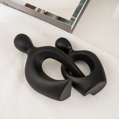 "Embrace" Sculpture – Modern Abstract Couple Figurine